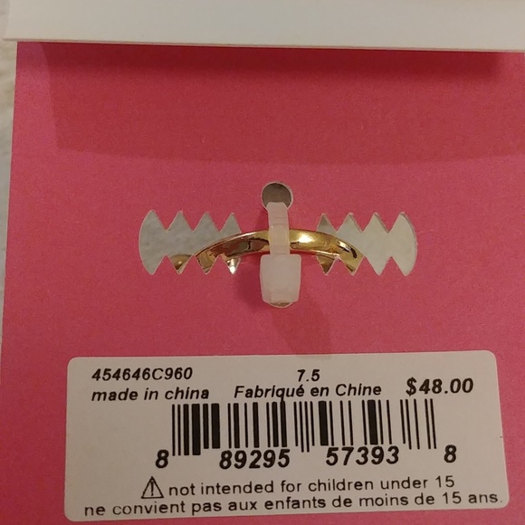 NWT Betsey Johnson Pink and Green Cocktail Ring 7.5 - Picture 4 of 4